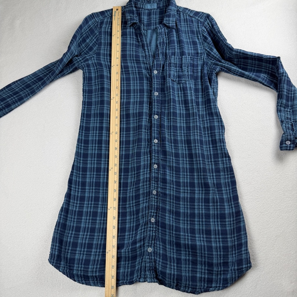 CP‎ Shades Women's Plaid Collared Button-Up Dress Shirt Blue Medium - Picture 3 of 10